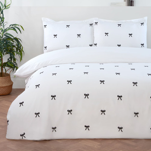 Embroidered Bow Duvet Set - King