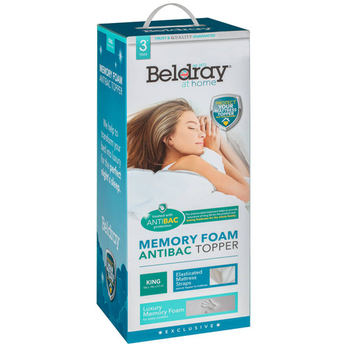 Beldray Memory Foam Antibac Mattress Topper - King