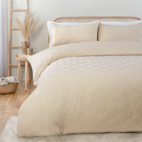 Boho Beach Embossed Shell Duvet Set - Double