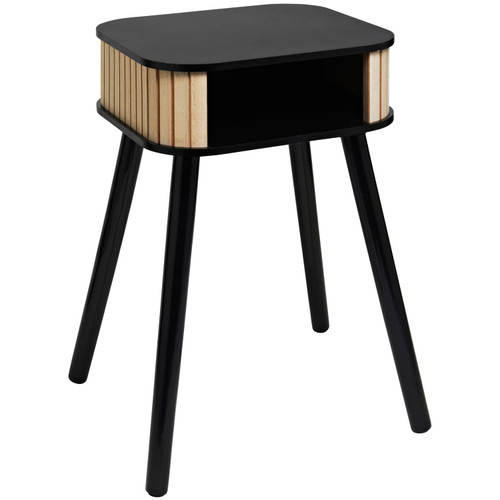 Open Shelving Bedside Table - Black