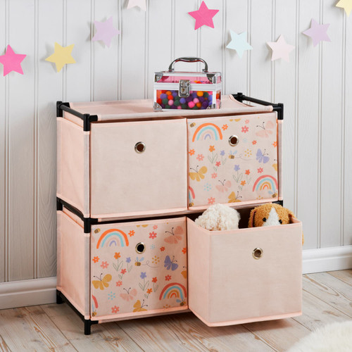 Kids Home 4 Cube Storage - Rainbow
