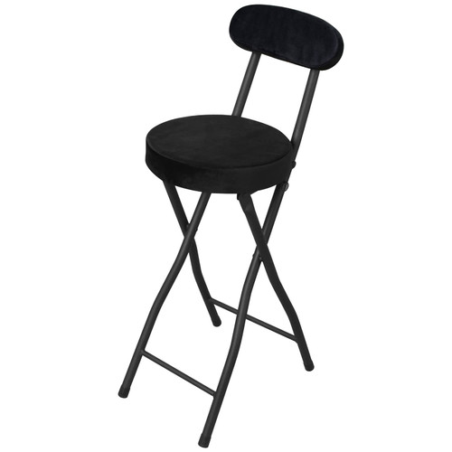 Home Collection Velvet Barstool - Black