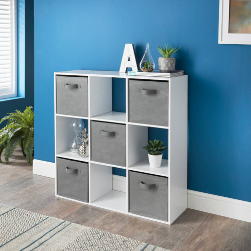 Simply 9 Cube Shelving Unit & Baskets - White