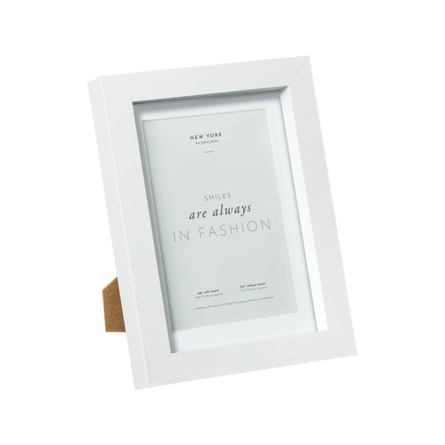 New York Box Photo Frame - 4 x 6" - White