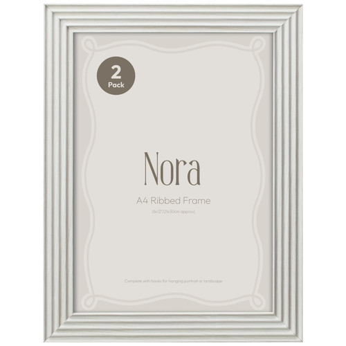 Nora A4 Ribbed Photo Frame 2pk