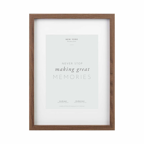 New York Box Photo Frame A4 - Dark Wood