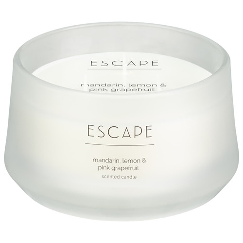 Large 3 Wick Scented Candle Escape - Mandarin Lemon & Pink Grapefruit