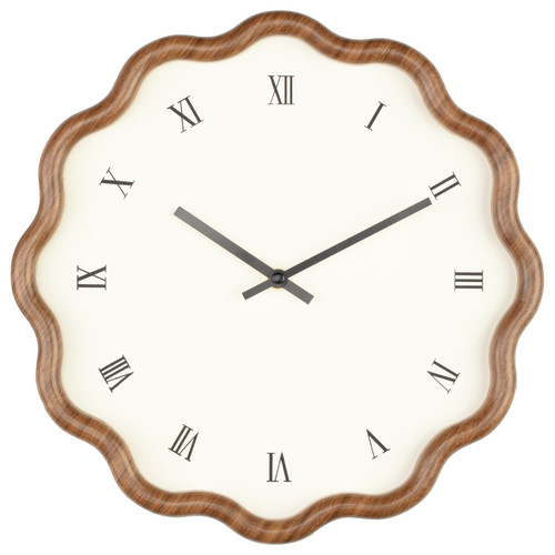 Scalloped Edge Dark Wood Clock