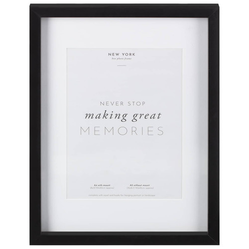 A4 New York Box Photo Frame - Black