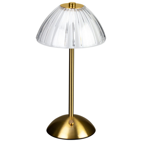 Portable Gold Ribbed Lamp