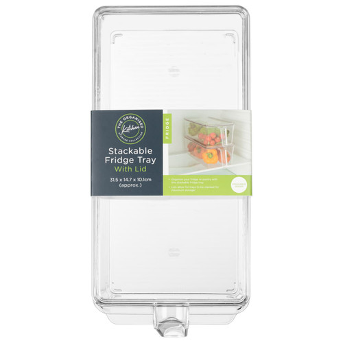 Stackable Fridge Tray With Lid - Medium