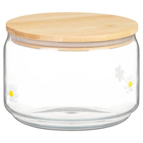 Daisy Glass Storage Jar with Lid