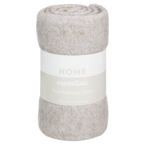 Home Essentials Polar Fleece Throw - Natural