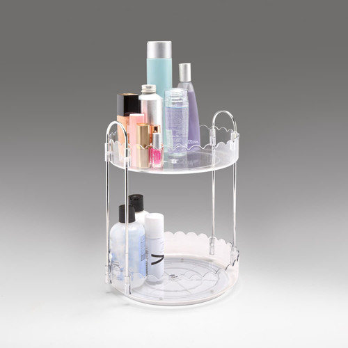 2 Tier Scallop Rotating Storage Unit