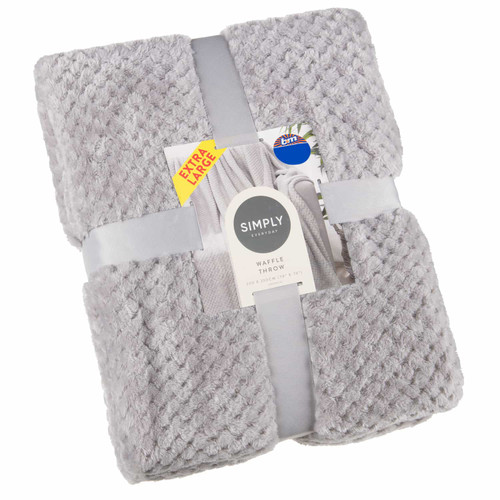 Simply Everyday Waffle Throw - Silver