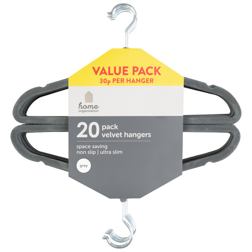 Velvet Hangers 20pk - Grey