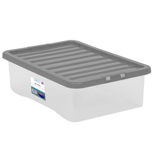 Underbed Clear Storage Box with Lid 32L - Clear