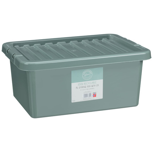 Storage Box with Lid 14L - Moss Green