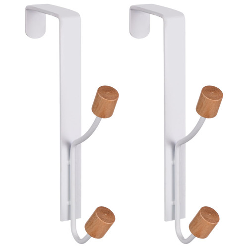 Wood Double Over Door Hooks 2pk
