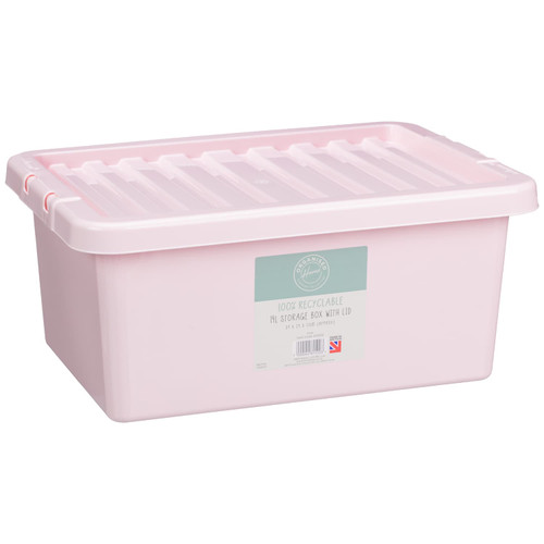 Storage Box with Lid 14L - Pink