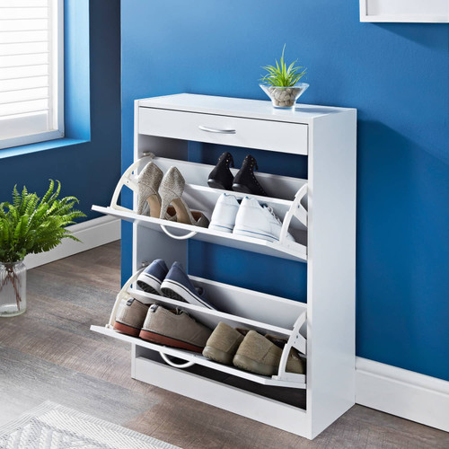 Simply Shoe Storage with 1 Drawer - White