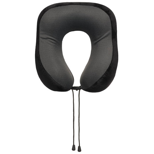 Shaped Neck Pillow With Pop Toggle - Black