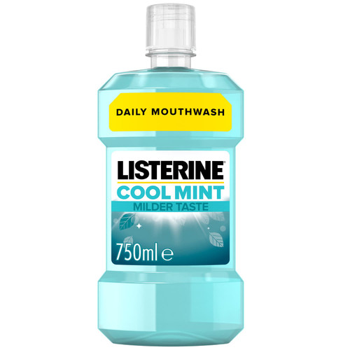 Listerine Milder Taste Daily Mouthwash 750ml - Cool Mint