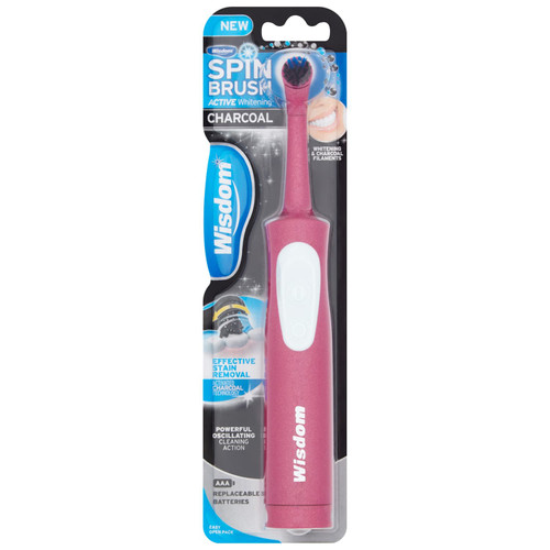 Wisdom Spinbrush Active Whitening Charcoal Toothbrush