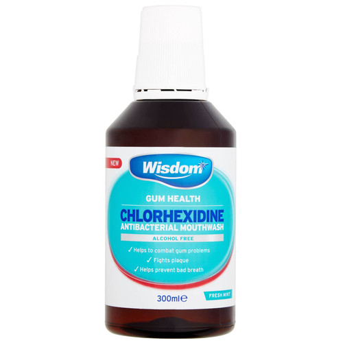 Wisdom Chlorhexidine Alcohol Free Mint Mouthwash 300ml