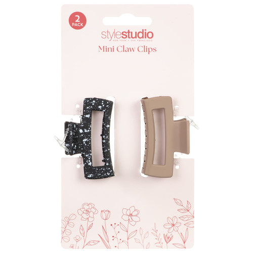 Style Studio Mini Claw Clips 2pk - Rectangle