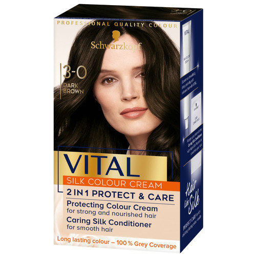 Schwarzkopf Vital Silk Colour Cream - Dark Brown