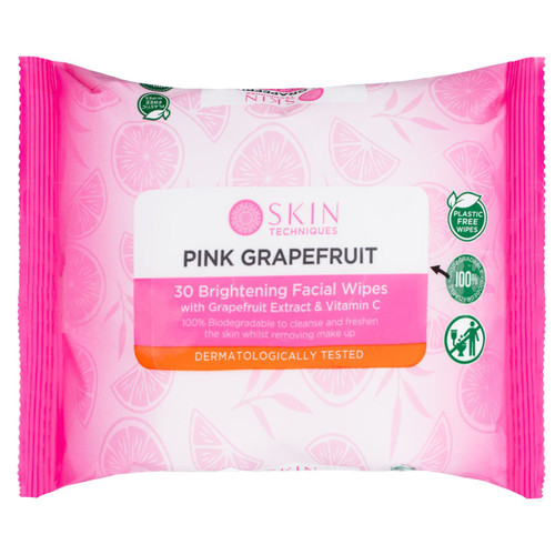 Skin Techniques Brightening Facial Wipes 30pk - Pink Grapefruit