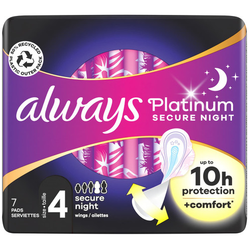 Always Platinum Secure Night Pads 7pk