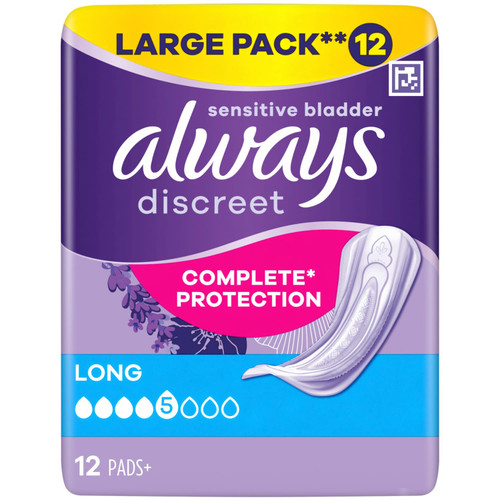 Always Discreet Long Large Pads 12pk