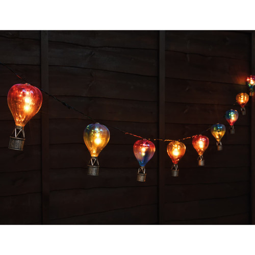 Solar Powered Hot Air Balloon String Lights 10pk