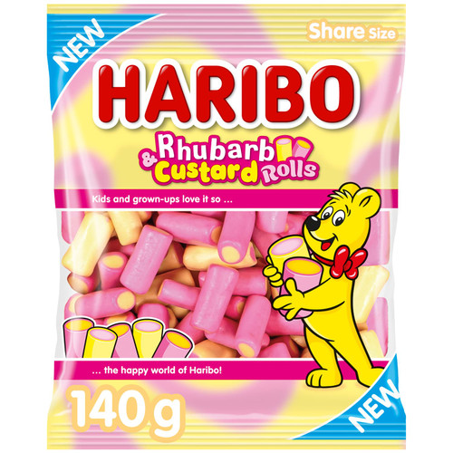 Haribo Rhubarb & Custard Rolls 140g