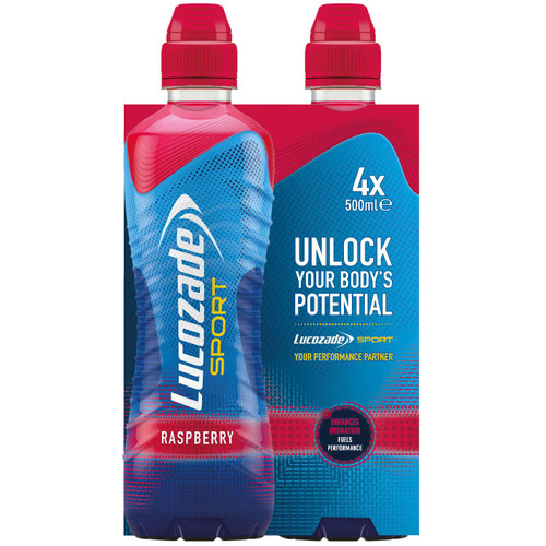 Lucozade Sport 4 x 500ml - Raspberry