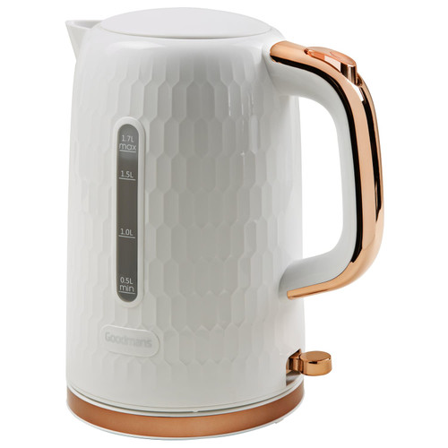 Goodmans Honeycomb White Rose Gold Kettle