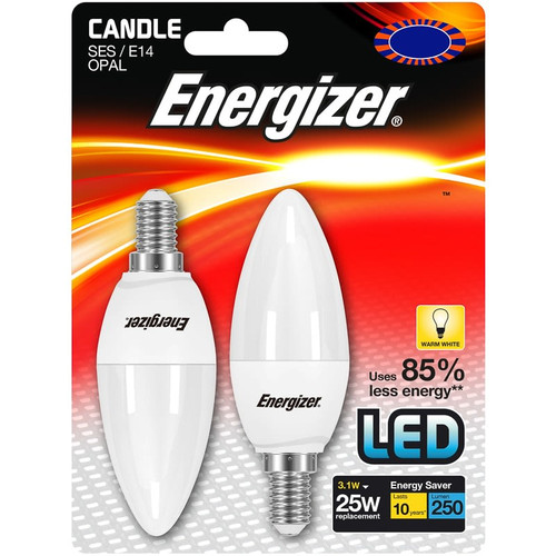Energizer LED 25W E14 Candle Bulb 2pk