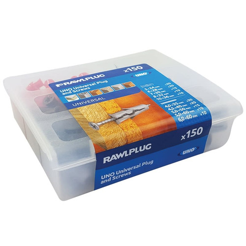 Rawlplug UNO Universal Wall Plug & Screws Set 150pk