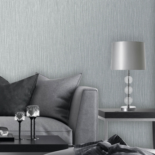 Oria Glitter Plain Wallpaper - Grey