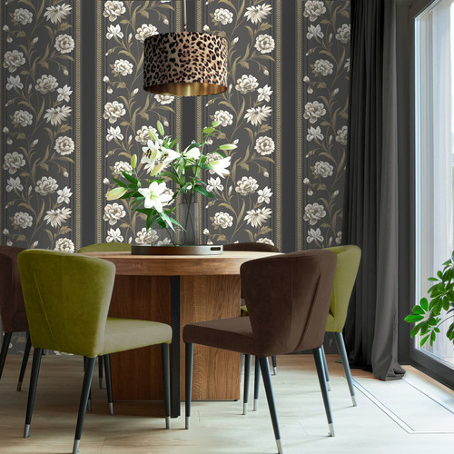 Raya Floral Stripe Wallpaper