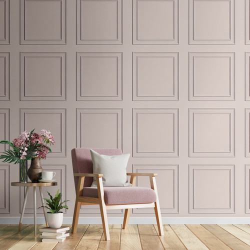 Panel Moulding Wallpaper - Blush