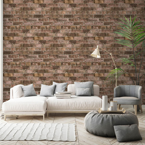 Durham Brick Wallpaper - Red