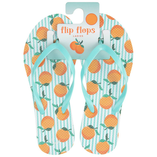 Ladies Orange Print Flip Flop Sizes 3-8