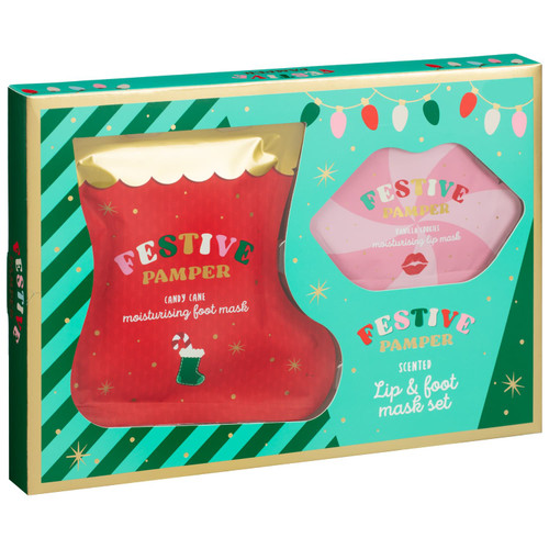 Festive Pamper Lip & Hand Mask Set