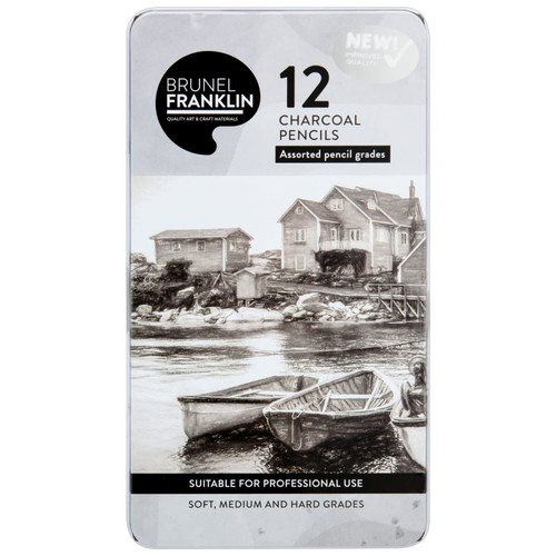Brunel Franklin Drawing Pencils 12pk - Charcoal