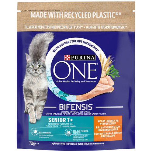 Purina One Senior Dry Cat Food - Chicken 750g
