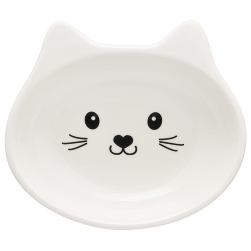 Perfect Paws Ceramic Cat Bowls - White