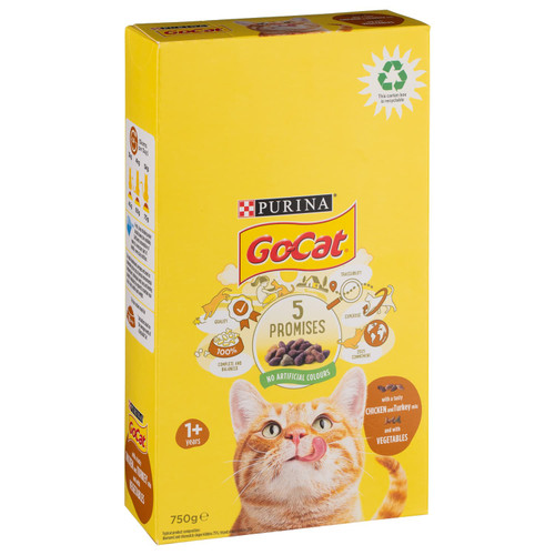 Purina Go-Cat Food - Chicken & Turkey 750g - 1+ Years